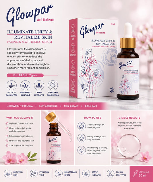 Glowpar Anti-Melasma Serum – Skin Tone Correcting & Brightening Serum | 30ml