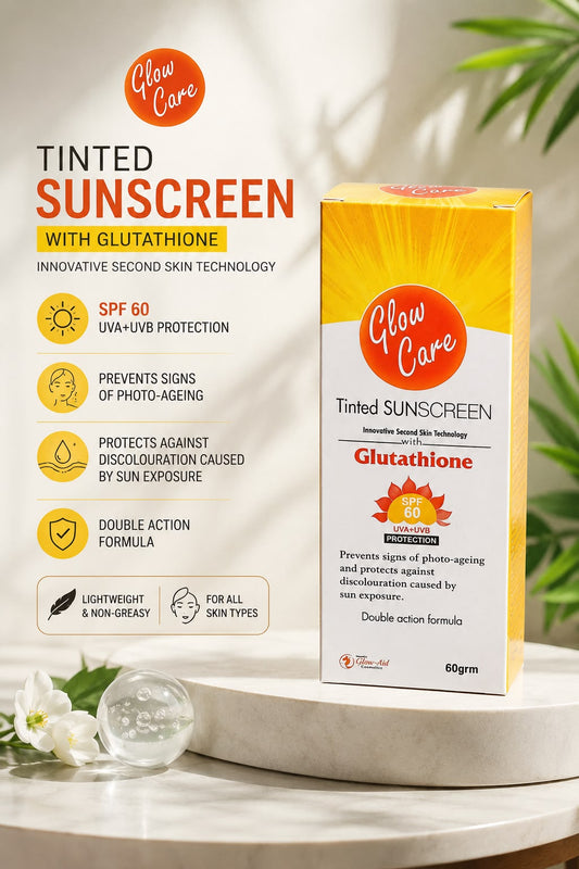 Glow Care Tinted Sunscreen SPF 60 with Glutathione – 60g