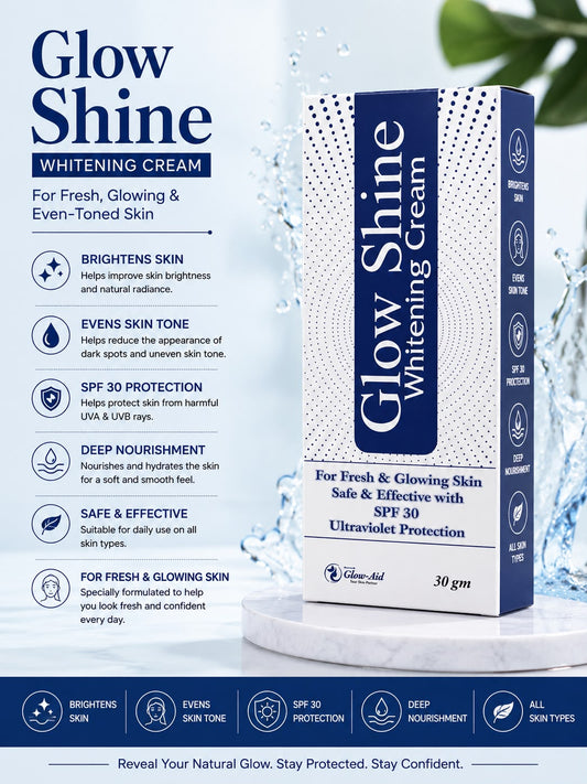 GlowShine Whitening Cream SPF 30 – Daily Brightening & UV Protection Cream (30g)
