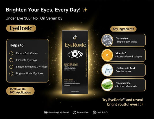 EyeRonic Under Eye Roll-On Serum | Dark Circles & Puffiness Care (15ml)